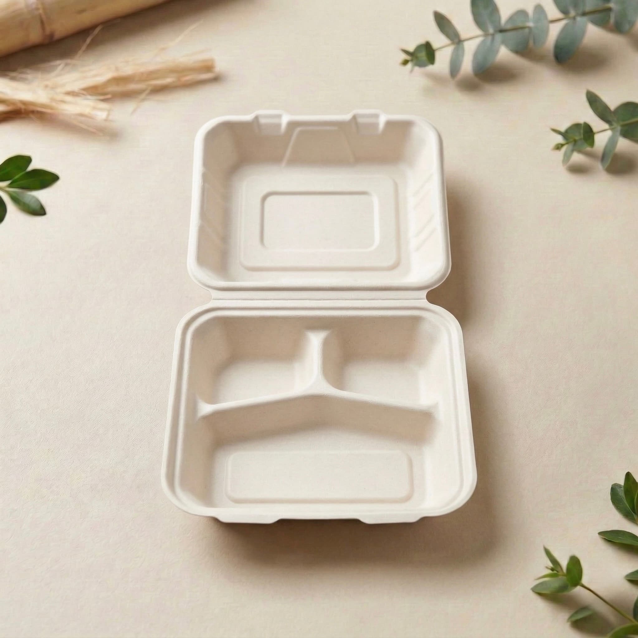 8 x 8 - 3 Compartment Clamshell view 0