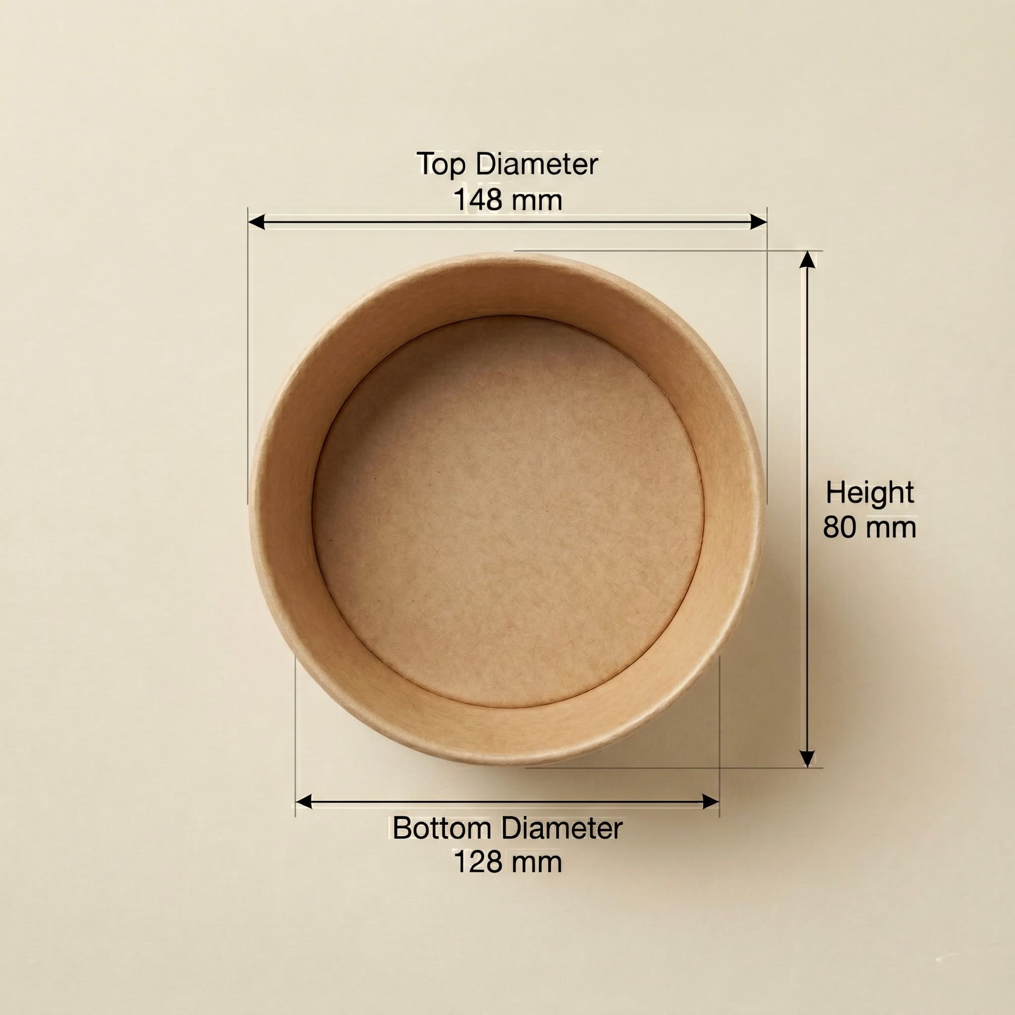 1000 ml Kraft Paper Salad Bowl view 0