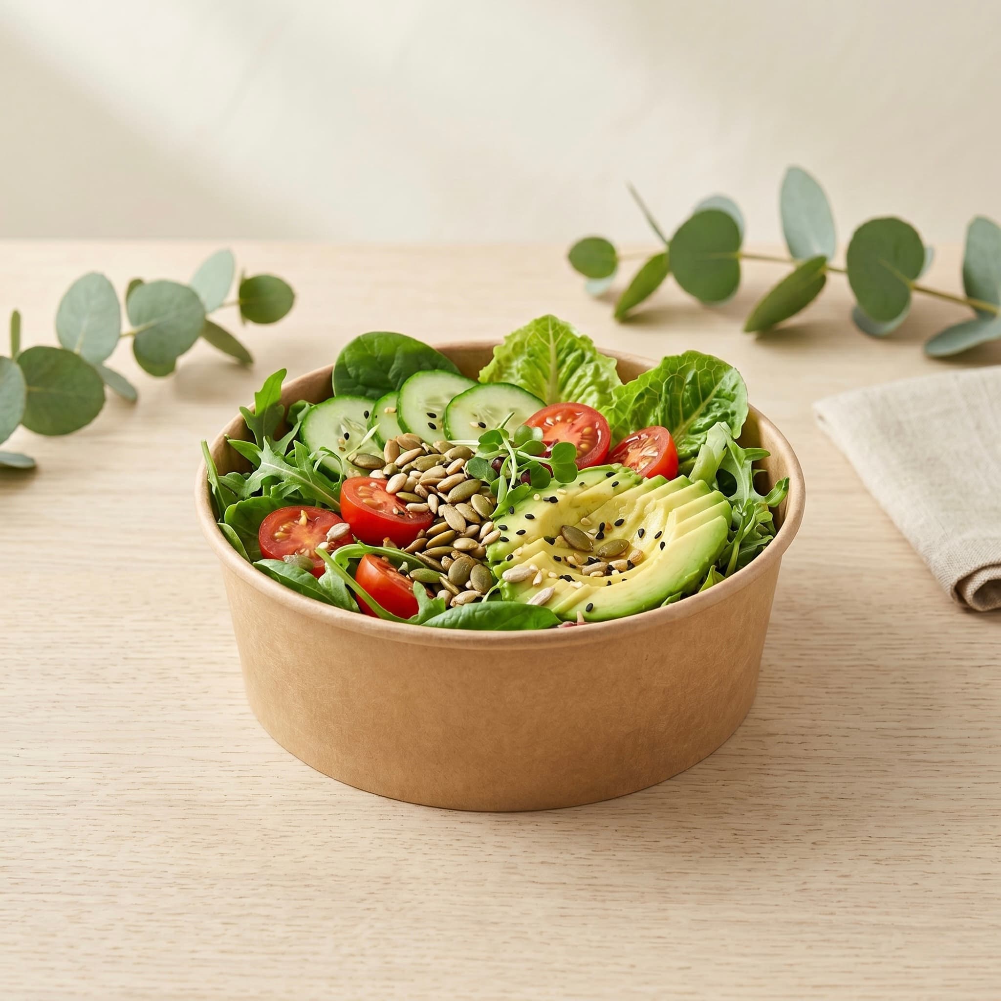 500 ml Kraft Paper Salad Bowl view 2