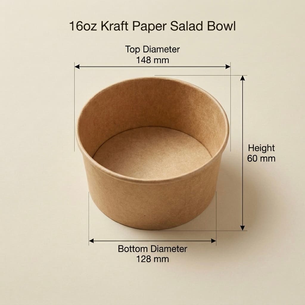 750 ml Kraft Paper Salad Bowl view 1