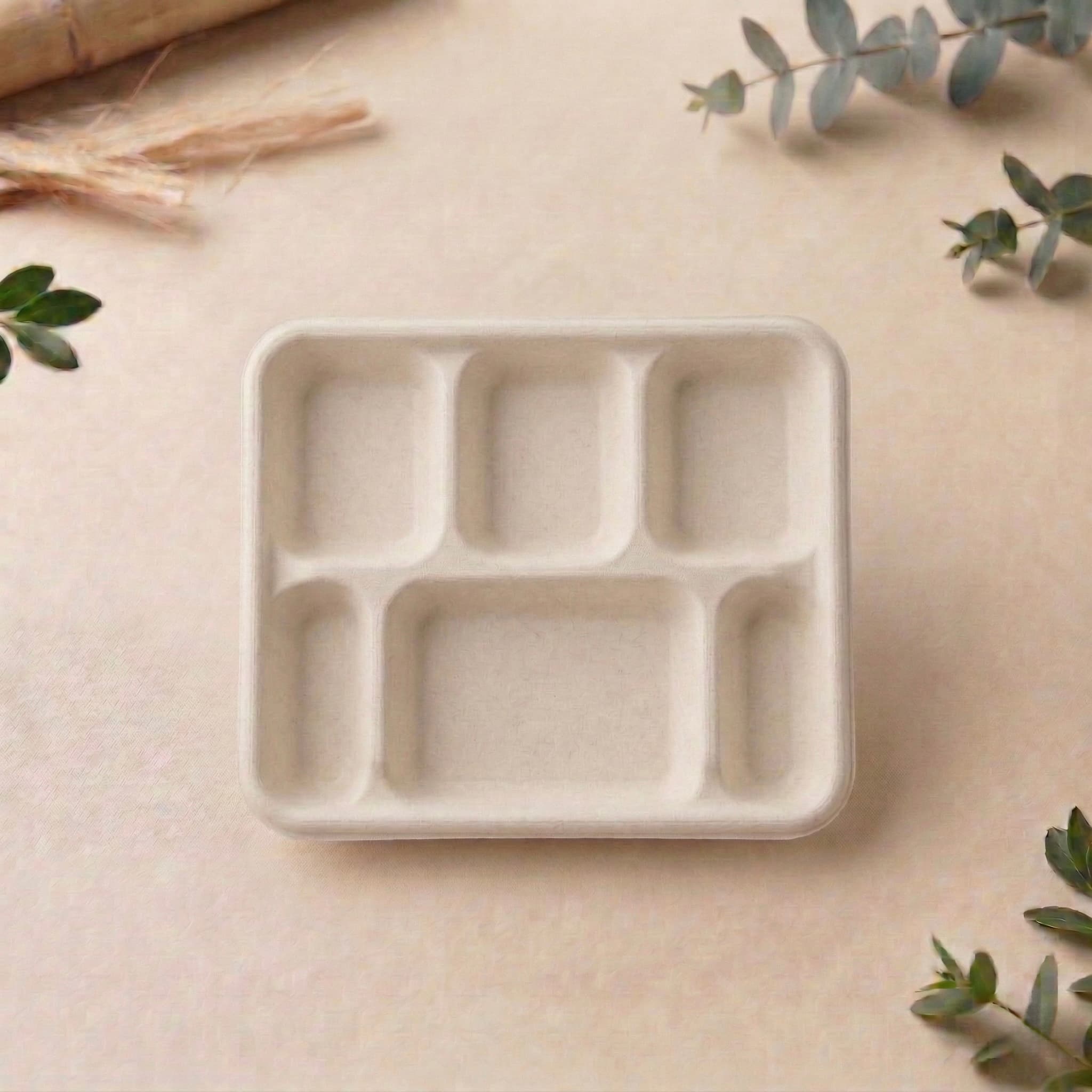 6 Compartment Meal Tray view 0