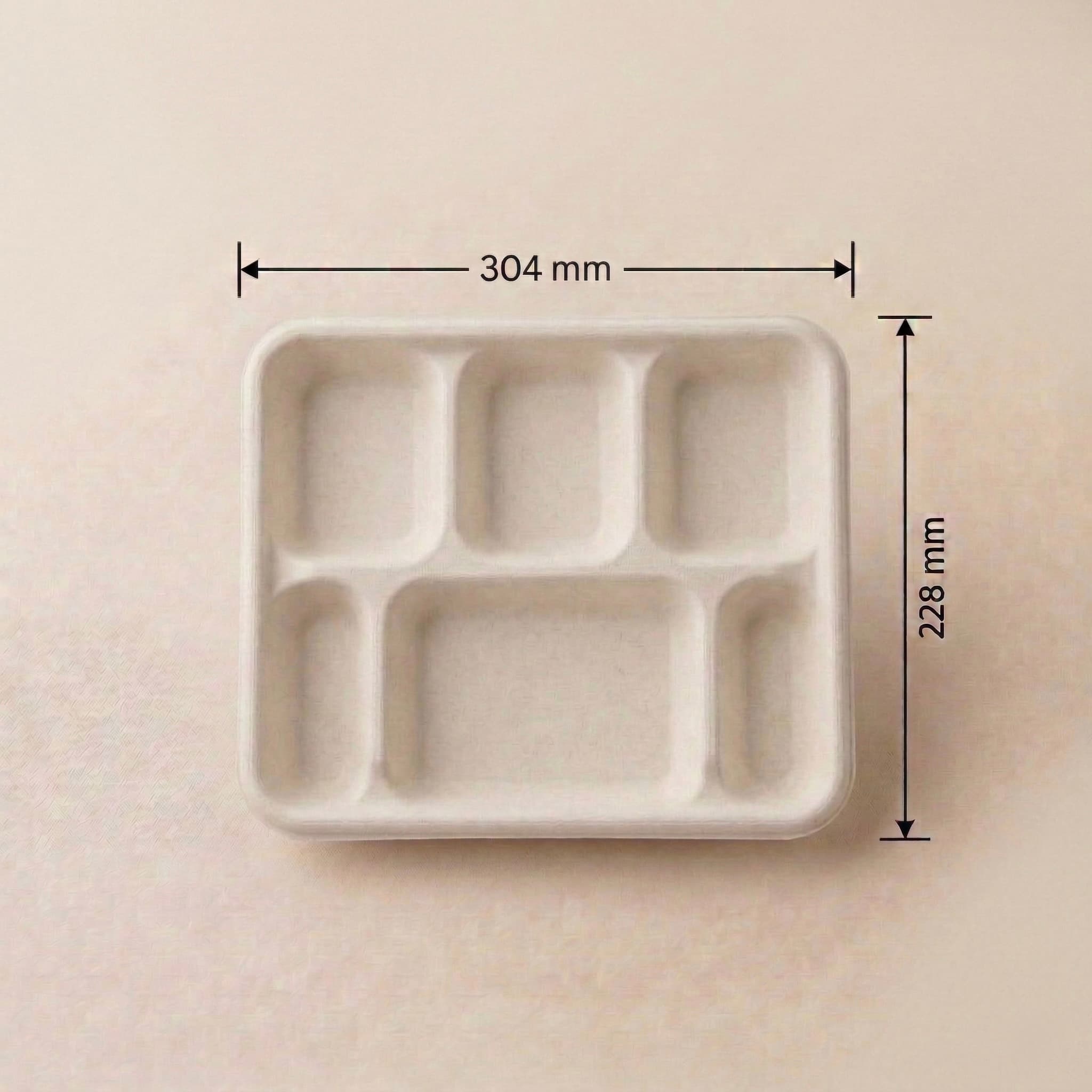 6 Compartment Meal Tray view 1