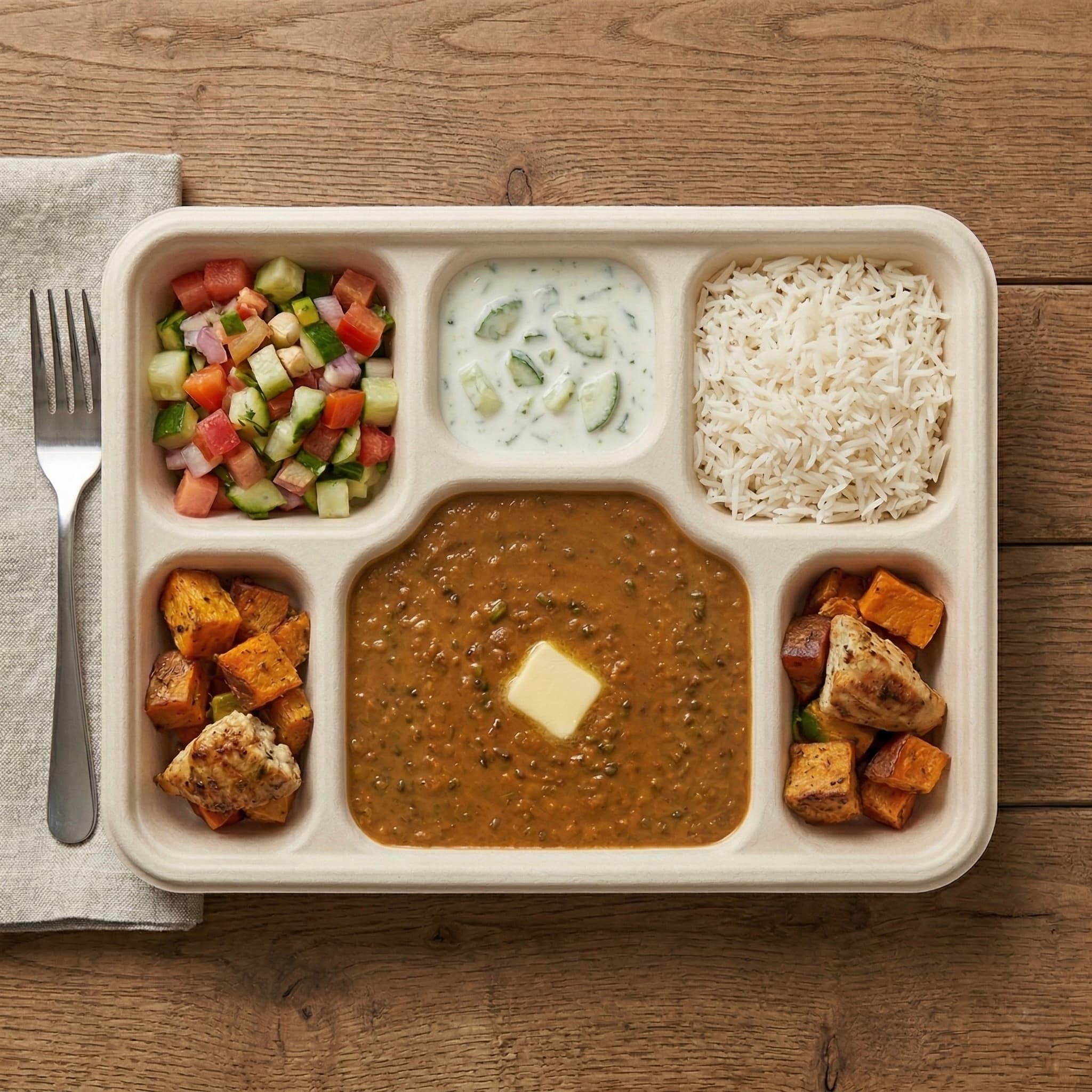 6 Compartment Meal Tray view 2