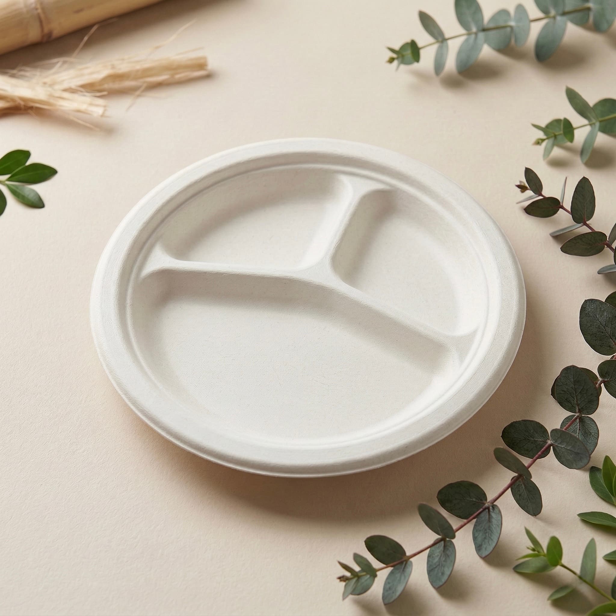 9 Inch 3 Compartment Plate view 0